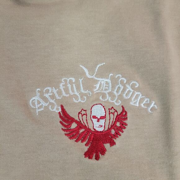 Vintage Artful Dodger Light Brown Skull Eagle Polo Shirt - XL - NWT - Picture 4 of 7